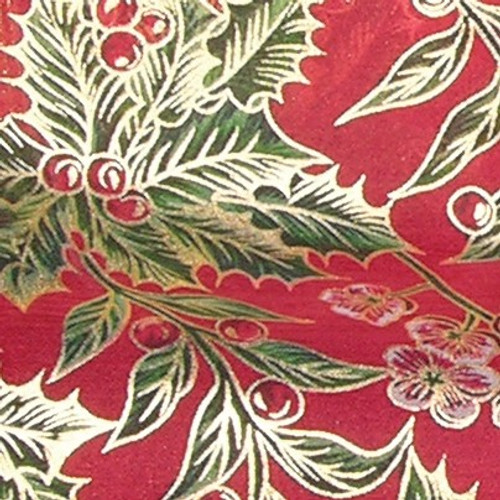 Red and Green Mistletoe Wired Craft Ribbon 4" x 20 Yards - IMAGE 1