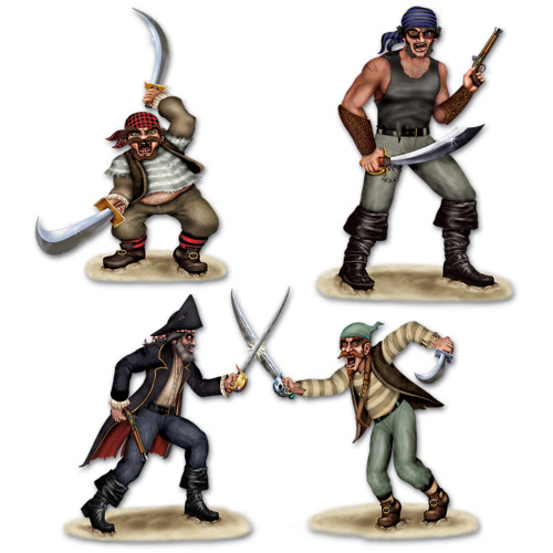 Dueling Pirate Photo Backdrop - 47.5" - Brown and Gray - Pack of 36 - IMAGE 1