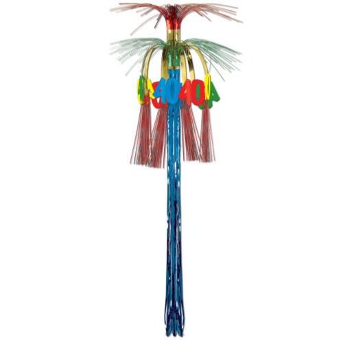 40th Birthday Cascade Column Hanging Party Decoration - 3' - Multicolor - Pack of 12 - IMAGE 1