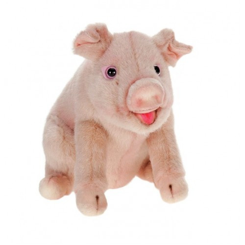 Set of 3 Pink Handcrafted Plush Oliver Pig Stuffed Animals 7.75" - IMAGE 1