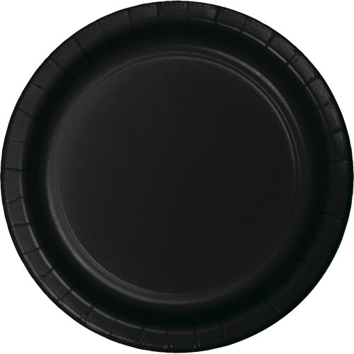 Disposable Paper Party Banquet Dinner Plates - 9" - Jet Black - Club Pack of 240 - IMAGE 1