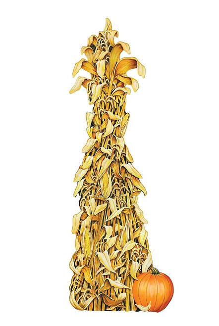 Club Pack of 12 Double Sided Fall Thanksgiving Jointed Cornshock Decoration 5' - IMAGE 1