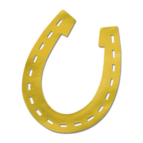 Horseshoe Foil Cutouts Wall Decoration Props  - 17" - Pack of 24 - IMAGE 1