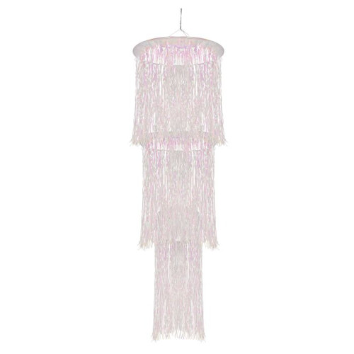 Pack of 6 Shimmering 3-Tier Opalescent Metallic Chandelier Hanging Party Decorations 4' - IMAGE 1
