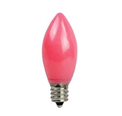 Pack of 4 Opaque Pink C9 LED Christmas Replacement Bulbs - IMAGE 1