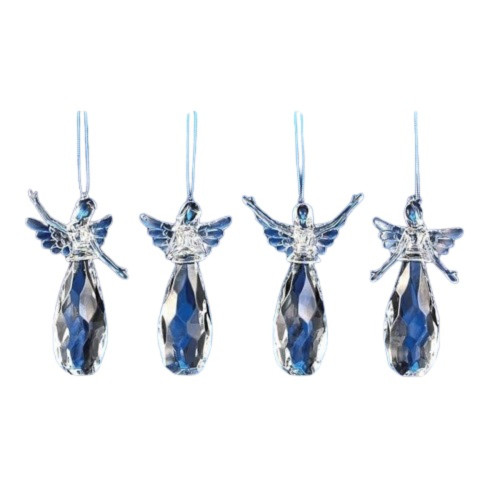 Icy Assorted Praising Angel Christmas Ornaments - 4" - Pack of 8 - IMAGE 1
