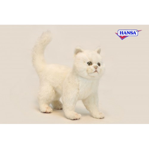 Set of 3 White Handcrafted Soft Plush Standing Kitten Stuffed Animals 11.25" - IMAGE 1