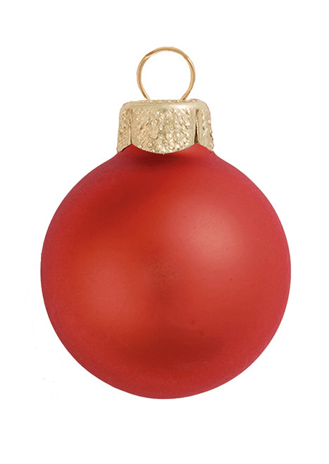 2ct Fire Orange Matte Glass Christmas Ball Ornaments 6" (150mm) - IMAGE 1