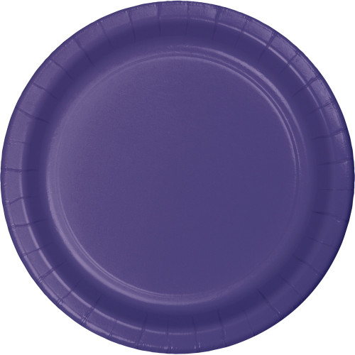 Club Pack of 96 Purple Round Disposable Paper Party Luncheon Plates 7" - IMAGE 1