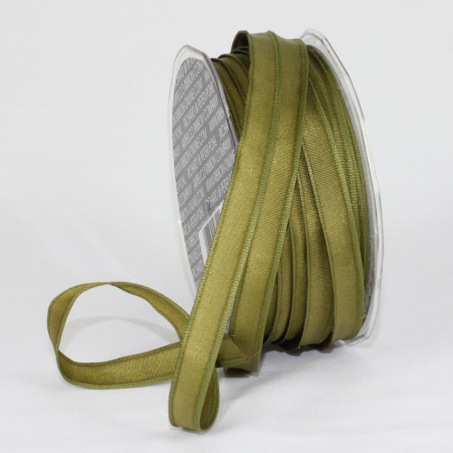 Pine Green French Wired Craft Ribbon 0.25" x 108 Yards - IMAGE 1