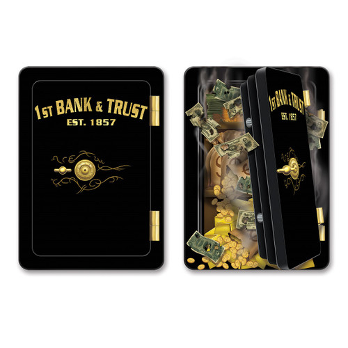 1st Bank and Trust Safe Wall Decoration Props - 34" - Black and Gold - Pack of 12 - IMAGE 1