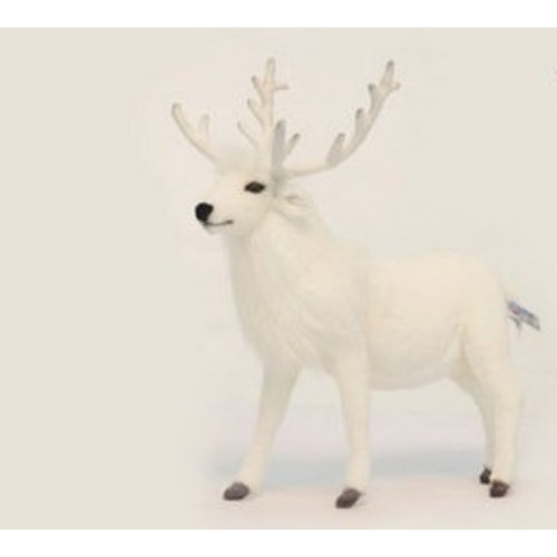 Handcrafted Reindeer Plush Stuffed Animal - 15.5" - White - IMAGE 1