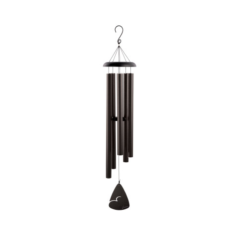 50" Black Signature Series Fleck Coated Aluminum Outdoor Patio Garden Wind Chimes - IMAGE 1