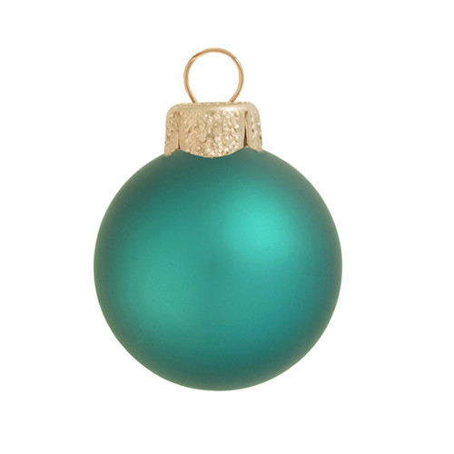 28ct Turquoise Green Matte Glass Christmas Ball Ornaments 2" (50mm) - IMAGE 1