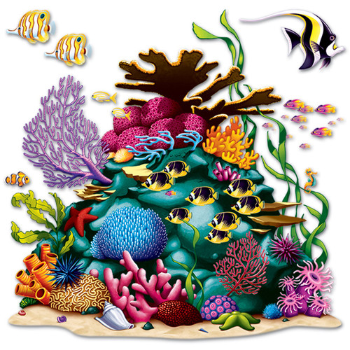 Club Pack of 12 Multi-Color Ocean Coral Reef Wall Decor 63" - IMAGE 1