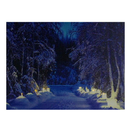 Led Lighted Forest Canvas Wall Art Large Size 23-5/8" x 15-7/8" 