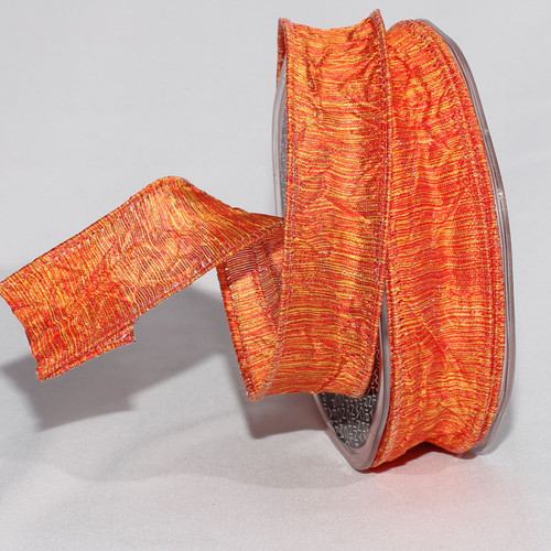 Orange Silky Wired Craft Ribbon 1" x 88 Yards - IMAGE 1