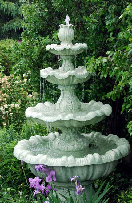 8' Calypso Cast Stone Concrete 4-Tier Outdoor Garden Water Fountain - IMAGE 1