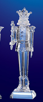 Set of 6 Clear Icy Crystal Decorative Christmas Nutcracker Figurines 6.5" - IMAGE 1