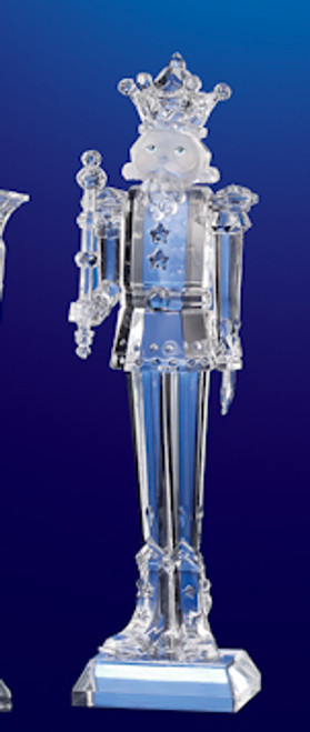 Club Pack of 12 Clear Icy Crystal Decorative Christmas Nutcracker Figurines 6.5" - IMAGE 1