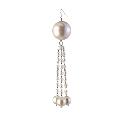 7" Cream White Pearl Dangling Tassel Christmas Ornament - IMAGE 1