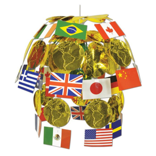 International Flags Hanging Party Decoration - 24" - Multicolor - Pack of 12 - IMAGE 1