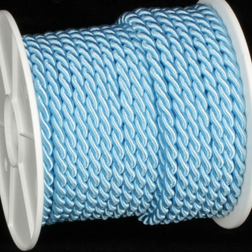 Sky Blue Braided Cording Wired Craft Ribbon 0.25" x 27 Yards - IMAGE 1