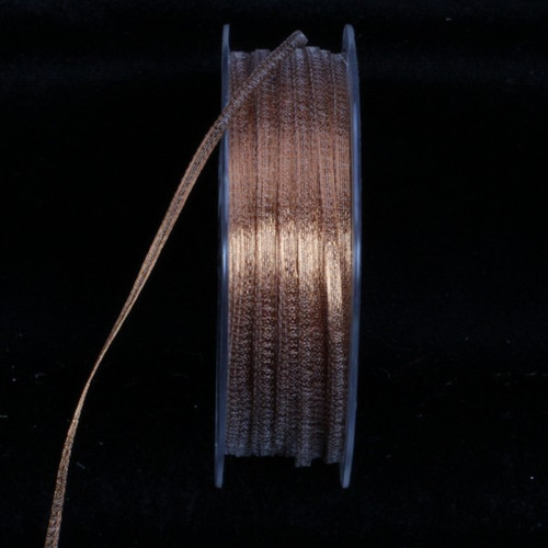 Sheer Metallic Copper Solid Craft Ribbon 0.25" x 200 Yards - IMAGE 1