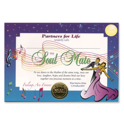My Soul Mate Certificate - 5" x 7" - Set of 6 - IMAGE 1