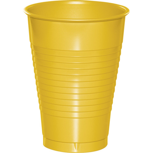Disposable Drinking Party Solid Tumbler Cups - 12 oz. - Yellow - Club Pack of 240 - IMAGE 1