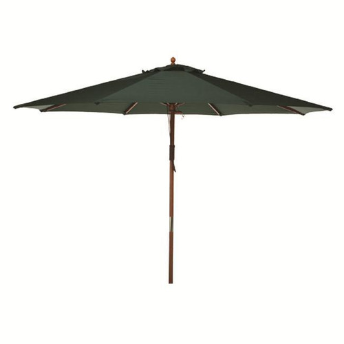 9' Hunter Green Wooden Outdoor Patio Umbrella - IMAGE 1