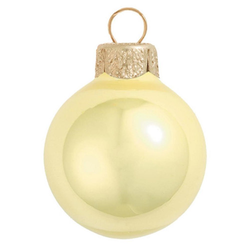 Pearl Soft Yellow Glass Ball Christmas Ornament 7" (180mm) - IMAGE 1