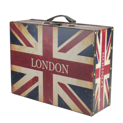 Set Of 3 Rustic British Flag Decorative Wooden Storage Boxes 16 Christmas Central