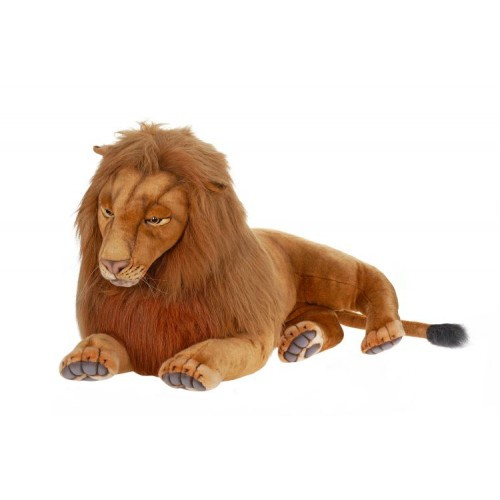 39.25" Brown Handcrafted Extra Soft Plush Laying Lion Stuffed Animal - IMAGE 1