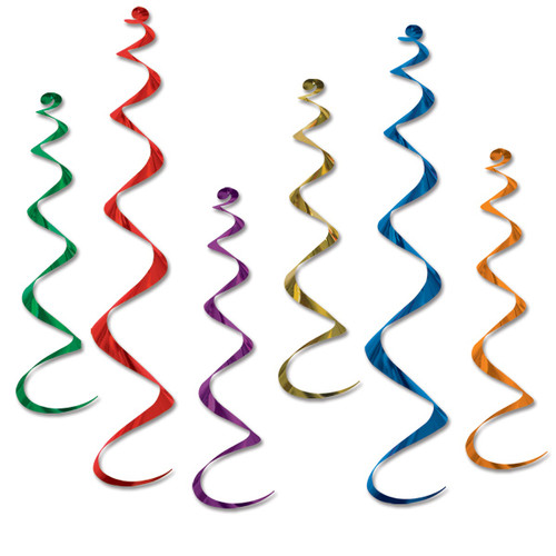 Club Pack of 36 Vibrantly-Colored Twirl Whirly Hanging Decorations 36" - IMAGE 1