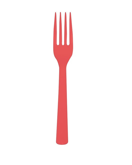 Club Pack of 288 Coral Red Premium Heavy-Duty Party Forks 1" - IMAGE 1