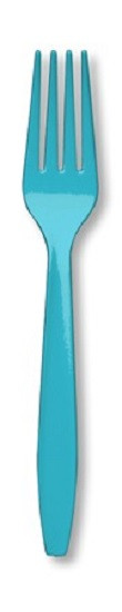Premium Lightweight Disposable Forks - 7" - Bermuda Blue - Club Pack of 288 - IMAGE 1
