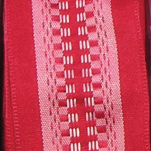 Red and Pink Woven Wired Craft Ribbon 1.5" x 54 Yards - IMAGE 1