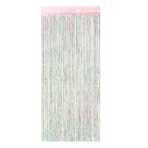 Pack of 6 Opalescent Fringe Gleam 'N Curtain Hanging Party Decorations 8' - IMAGE 1