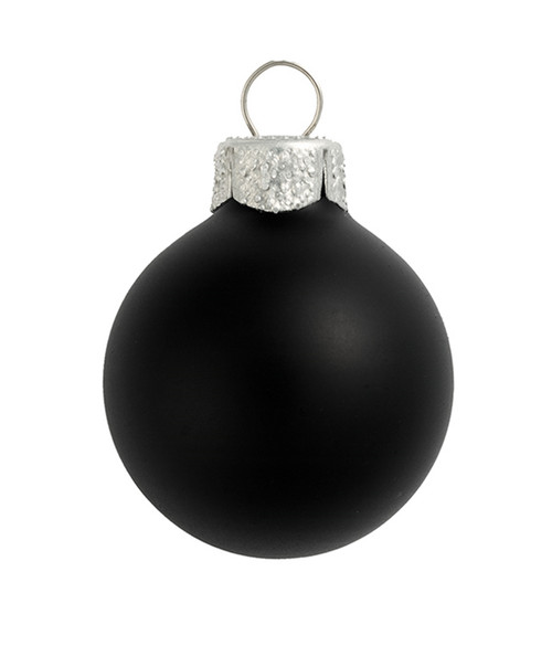 Matte Black Glass Ball Christmas Ornament 7" (180mm) - IMAGE 1