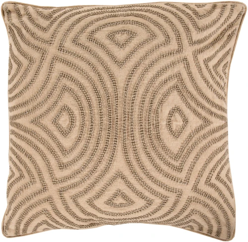 22" Coffee Brown Contemporary Square Throw Pillow - IMAGE 1
