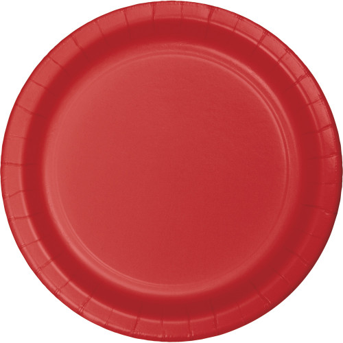 Club Pack of 240 Classic Red Disposable Paper Party Lunch Plates 7" - IMAGE 1