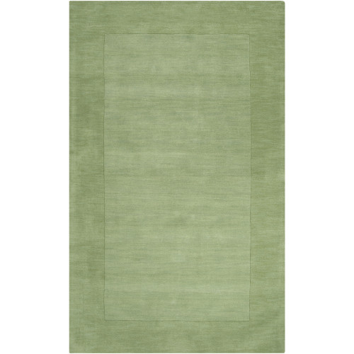 7.5' x 9.5' Solid Green Hand Loomed Rectangular Wool Area Throw Rug - IMAGE 1