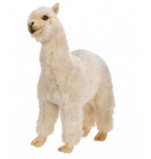 Set of 2 White Handcrafted Soft Plush Alpaca Stuffed Animals 13.75" - IMAGE 1