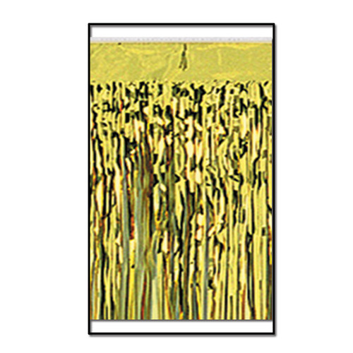 Pack of 6 Gold Metallic 2-Ply Hanging Fringe Drape Streamer Party Decorations 10' - IMAGE 1