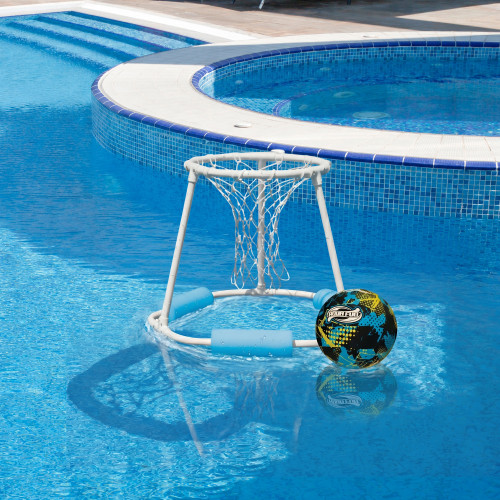 24" Blue and White Classic Pro Water or Swimming Pool Basketball - IMAGE 1