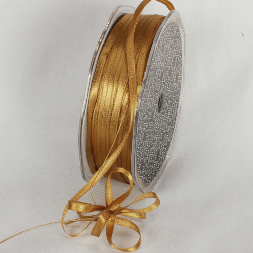 Gold Woven Drawstring Edge Craft Ribbons 0.12" x 200 Yards - IMAGE 1