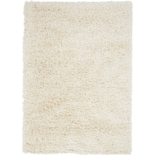 5' x 8' Ivory and Cream  White Hand Tufted Rectangular Area Throw Rug - IMAGE 1