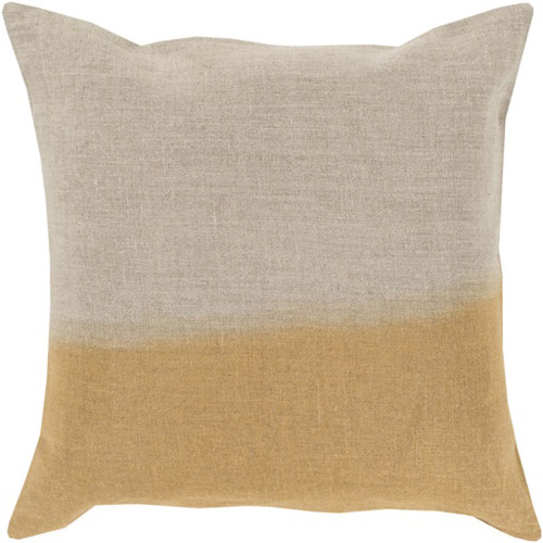 20" Gold and Gray Contemporary Square Throw Pillow - IMAGE 1