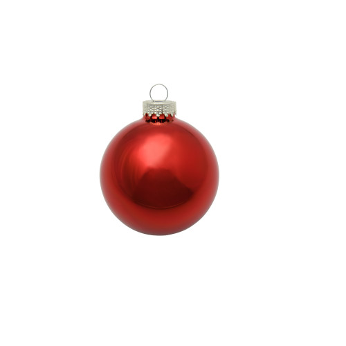 40ct Red Shiny Glass Christmas Ball Ornaments 1.25" (30mm) - IMAGE 1